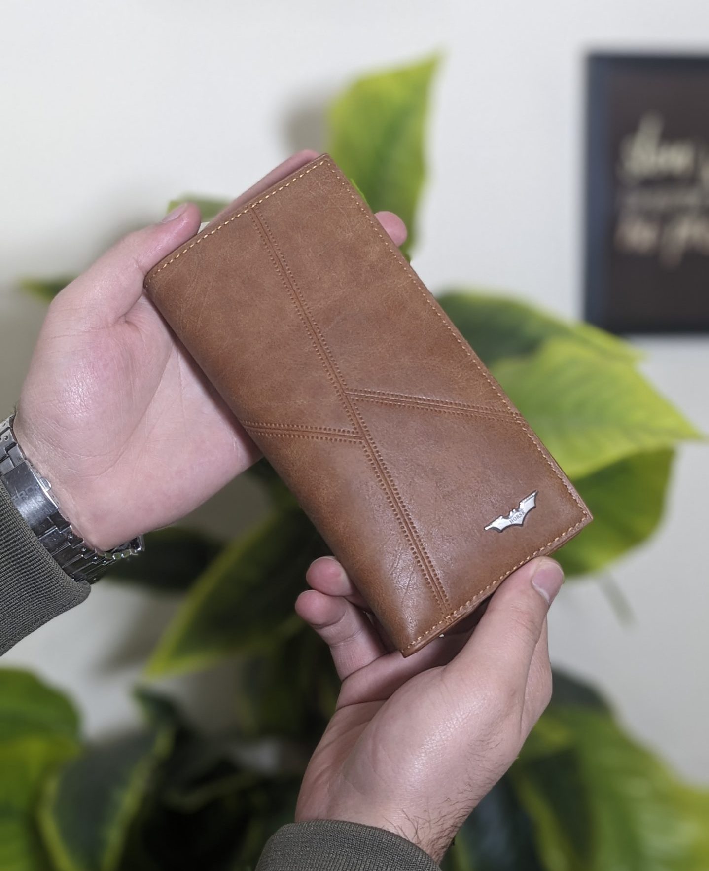Premium Brown Leather Long Wallet for Men