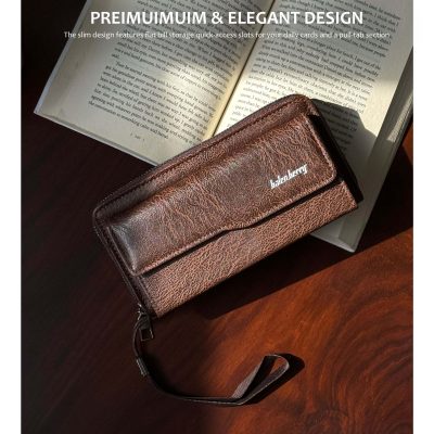 Balenberry Long imported leather clutch